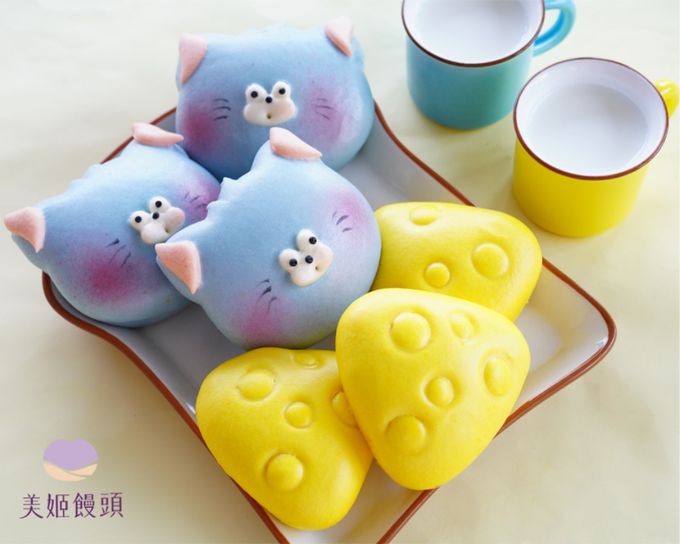 美姬饅頭 - 貓和起司鮮乳造型饅頭