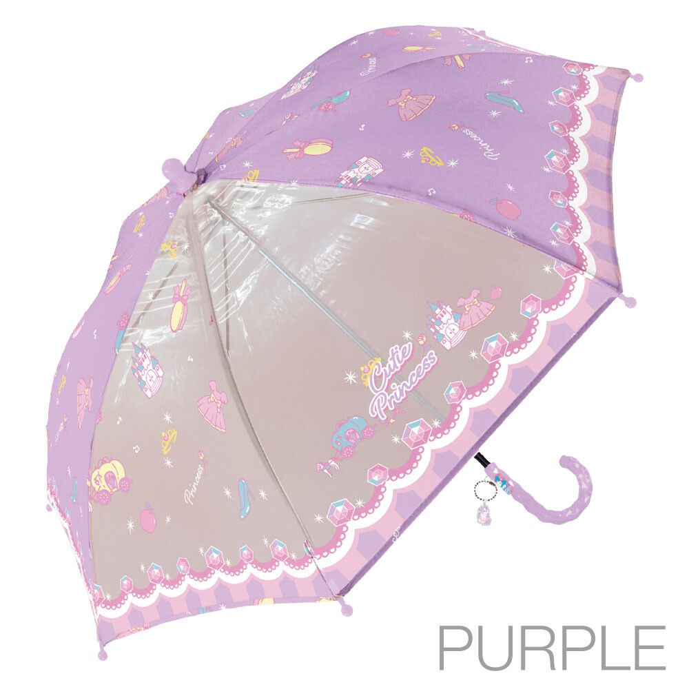 日本中谷 - 透明窗設計兒童雨傘/直傘-夢幻馬車-粉紅 (45cm(身高105-115cm))