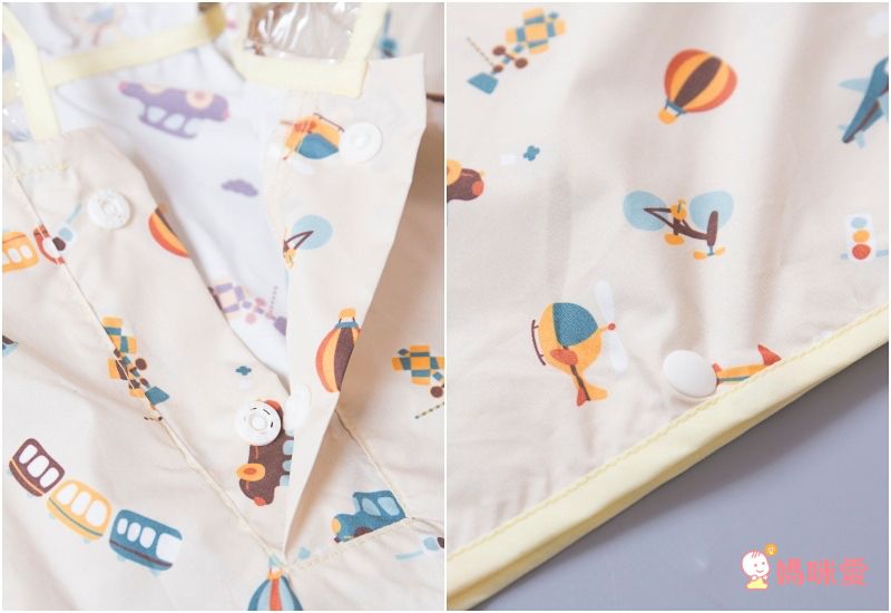 日本 akachan to issyo - 日本製防水斗篷雨衣-蝴蝶花園-粉-附收納袋