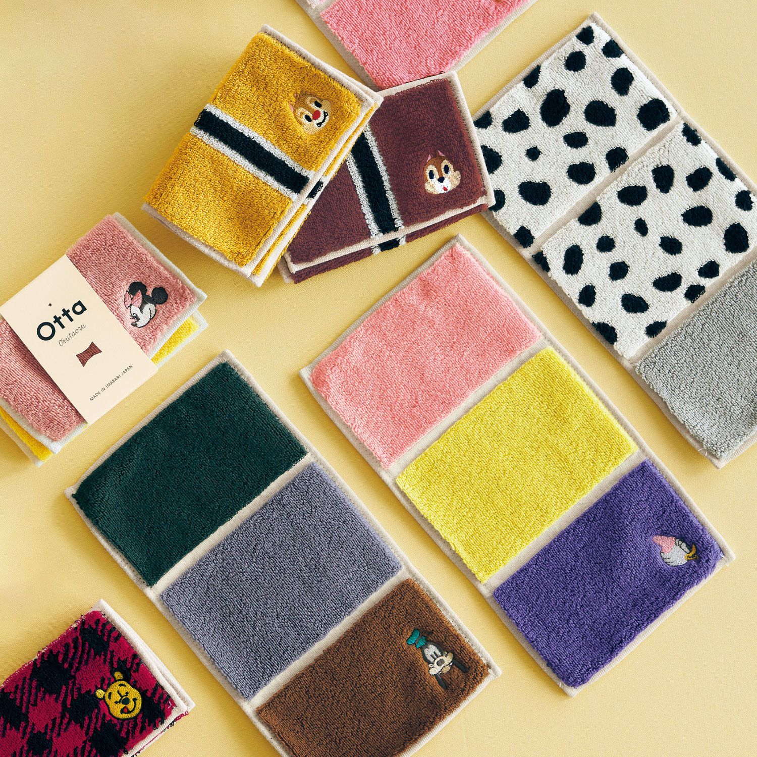 日本千趣會 - 日本製 迪士尼純棉今治方巾/手帕-三折便攜款-米妮點點 (12.5×25cm)