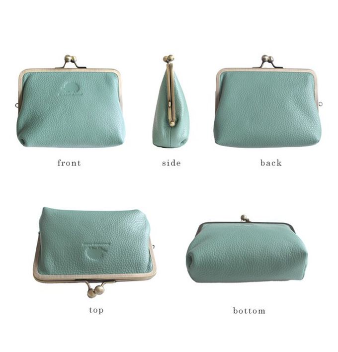 日本 LIZDAYS - 北歐風口金質感真皮錢包/收納包-濃綠 (13x10.5cm)