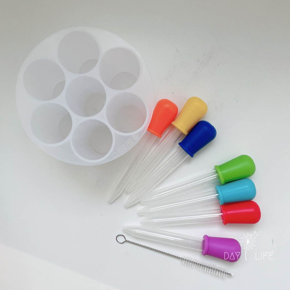 玩玩 Play - 韓國製造七色滴管調色架組合 (滴管長度約12cm)