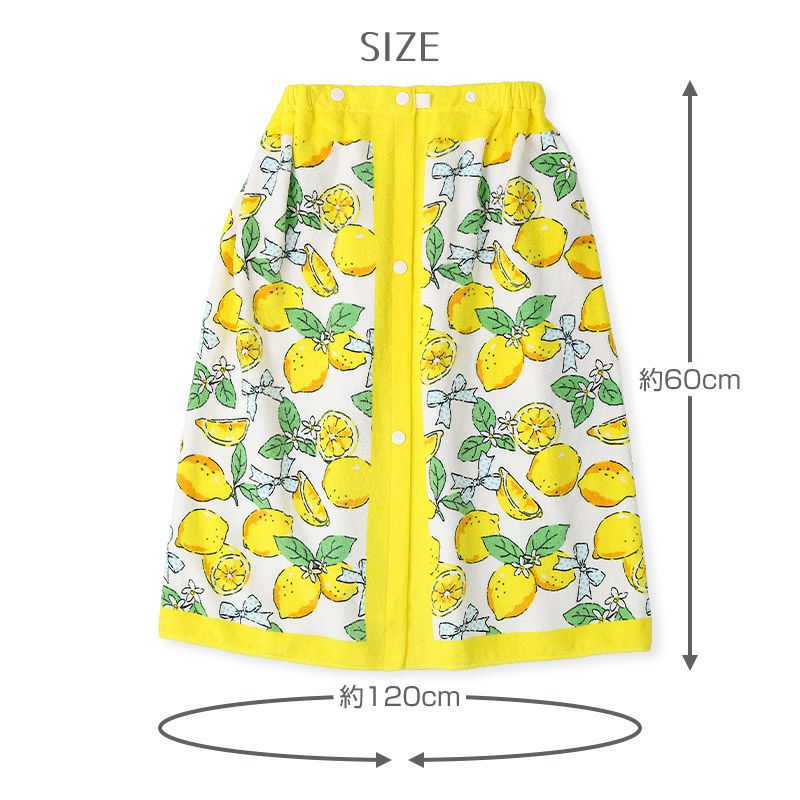 日本 ZOOLAND - 純棉海灘/游泳浴巾/浴袍 (附釦)-A甜甜圈-黃 (長60cm(幼稚園~國小低年級))