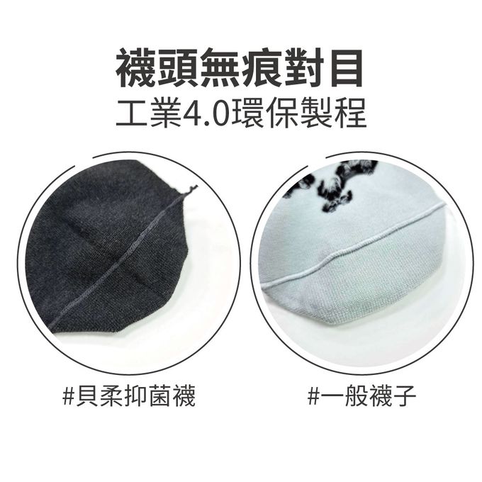 貝柔 Peilou - 抑菌萊卡消臭嫩足襪-短襪學生襪(女-6雙組)-黑色 (24-26cm)