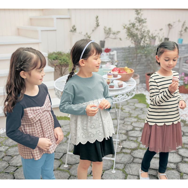 日本千趣會 - GITA 假二件細肩帶純棉長袖洋裝-黑水藍