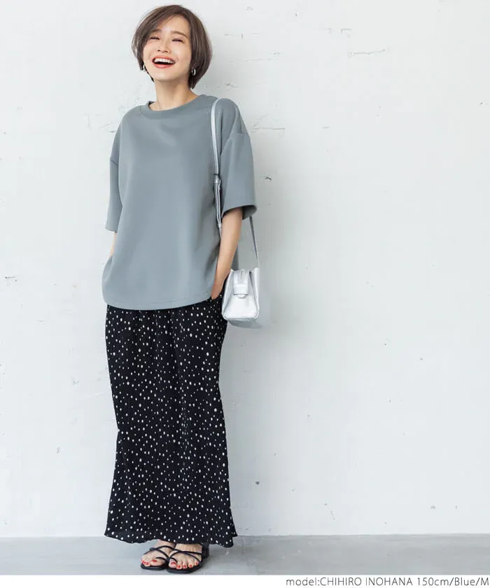 日本 COCA - 新感覺系列 輕盈落肩寬袖上衣-灰藍