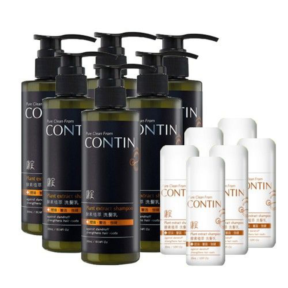 CONTIN 康定 - 酵素植萃洗髮乳-300ml*6+旅行瓶30ml*6