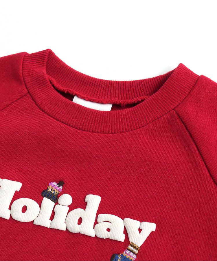 日本 BREEZE - 節慶滿點！裏毛長袖洋裝-假期-紅