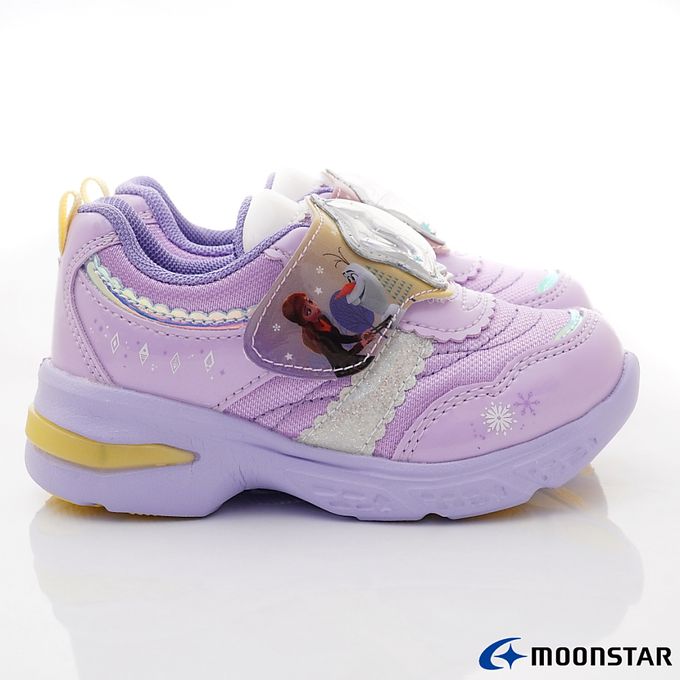Moonstar日本月星 - 冰雪奇緣電燈鞋(中小童)-機能運動鞋-紫