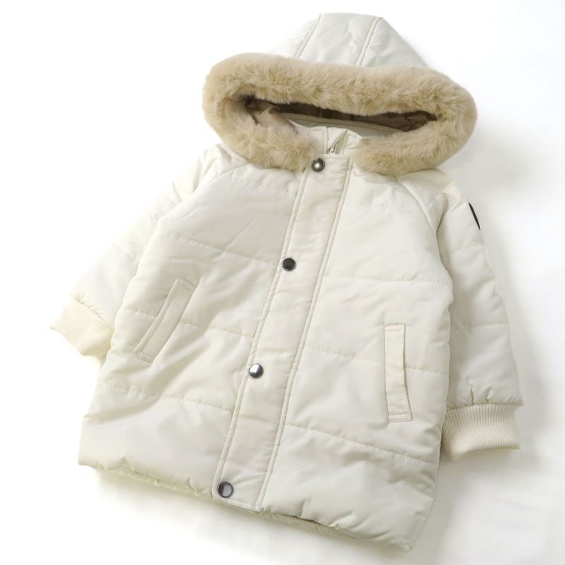 日本 ZOOLAND - 撥水加工 毛絨保暖連帽鋪棉外套-小企鵝-薄荷