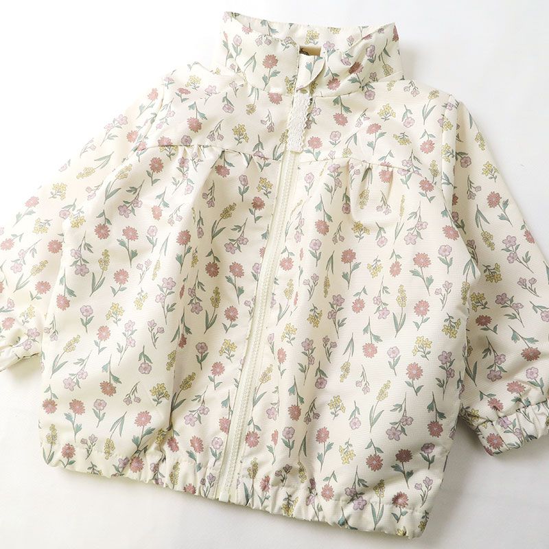 日本 ZOOLAND - 撥水加工 防風刷毛鋪棉外套-熊熊大集合-藍x卡其