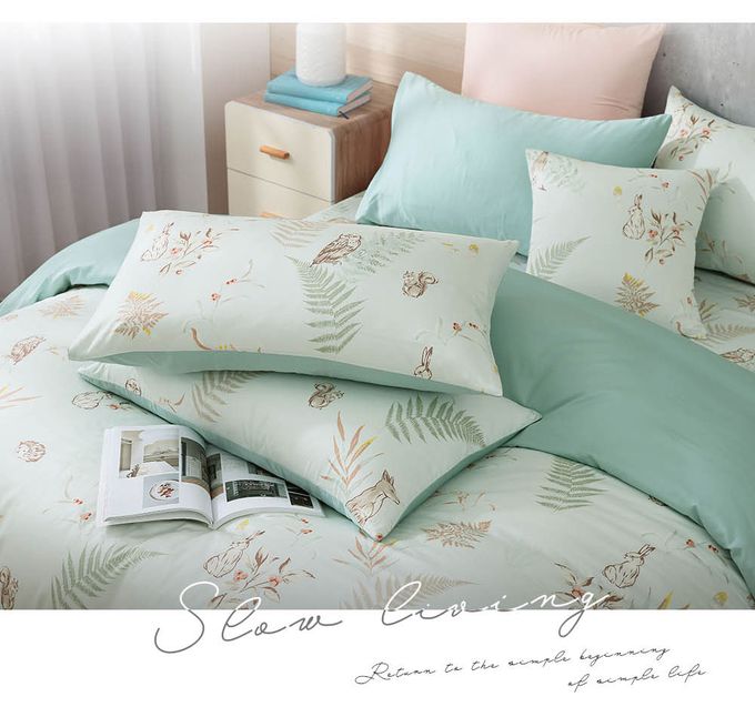 鴻宇 HongYew - 雙人兩用被套 300織美國棉 精梳棉-狐狸艾莉森-綠