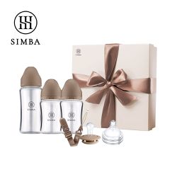 Simba 小獅王辛巴 - 蘊蜜質金玻璃新生初綻禮盒-摩卡慕斯