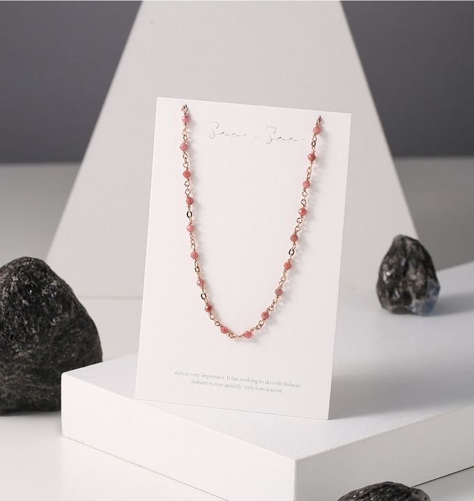 韓國 Soo&Soo - (925純銀)印加玫瑰石愛情項鍊 (長度40cm)