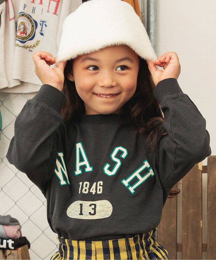 日本 BREEZE - 美式復古風長袖大學T-粉紅