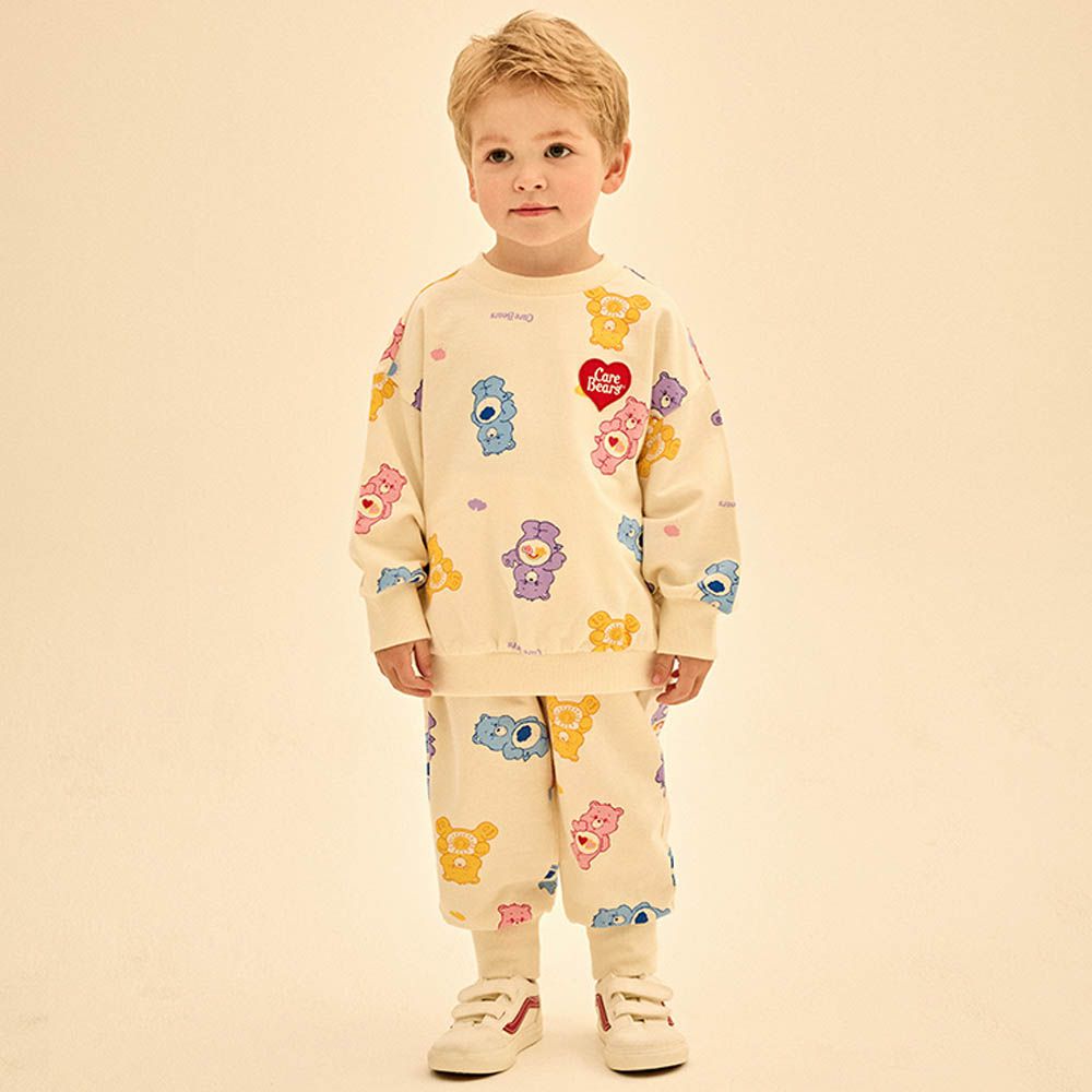 聯名款彩色熊熊長袖套裝-米