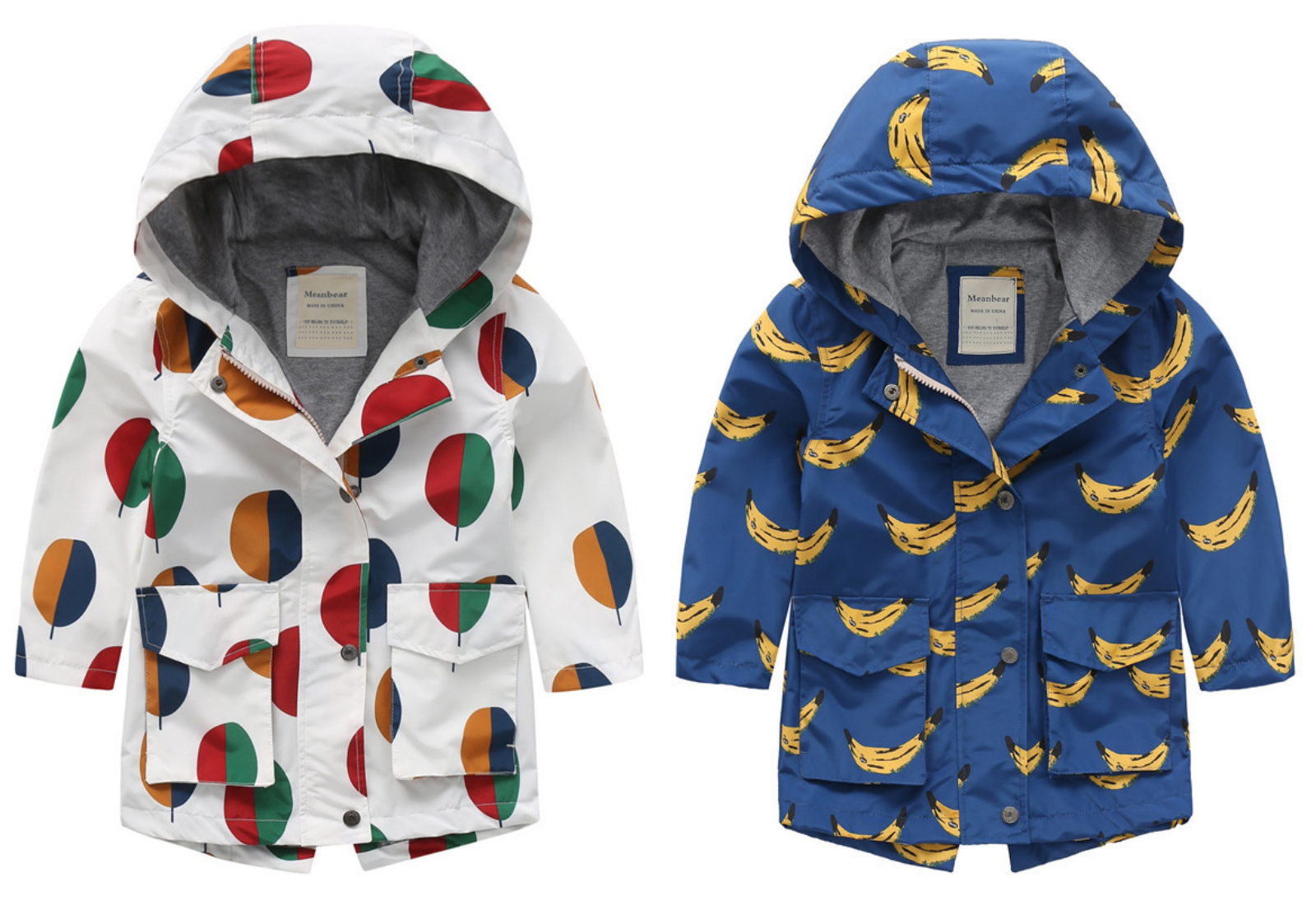 防風防雨中長款衝鋒外套-番茄