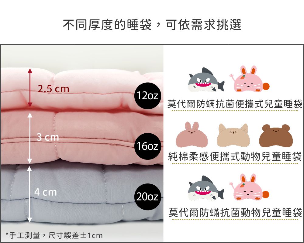 韓國 Hello HiZoo - 手工製莫代爾防蟎抗菌便攜式兒童睡袋(枕頭+睡墊+被子)-粉紅兔 (70x140cm)