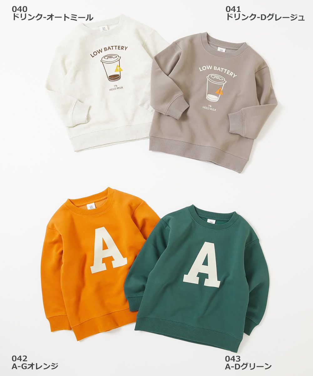 日本 devirock - [推薦定番]裏起毛印花長袖上衣-背後Attention-卡其棕