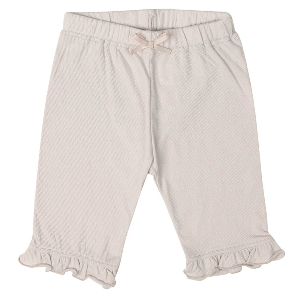 5分內搭褲-褲腳荷葉邊-灰色