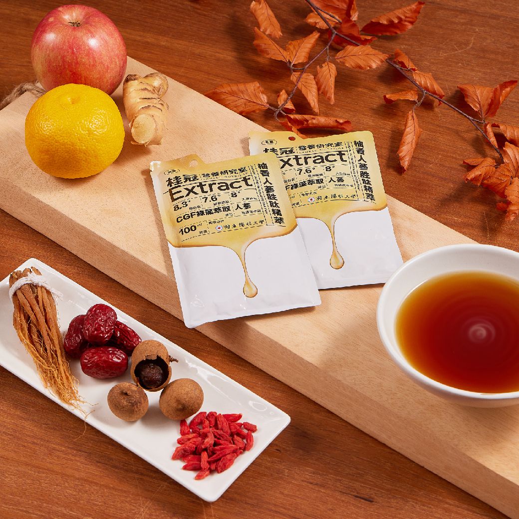 桂冠 - 營養研究室-柚香人蔘胜肽精萃10入禮盒 -全素-禮盒共10包，100ml/包