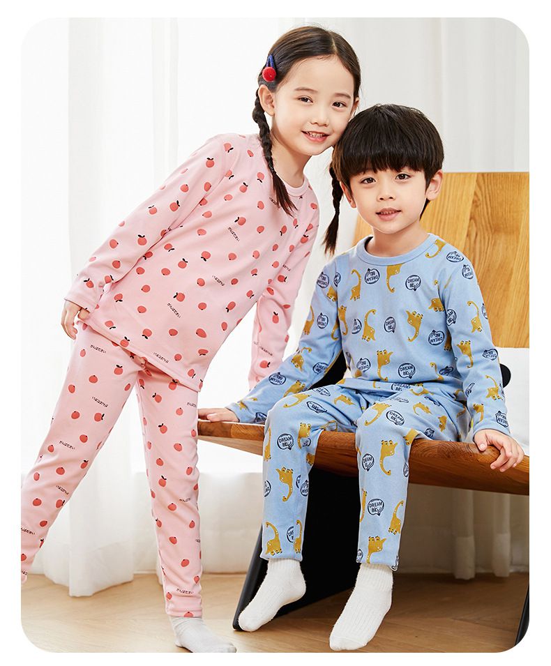 圓領無痕薄絨長袖家居服套裝-條紋-黑色