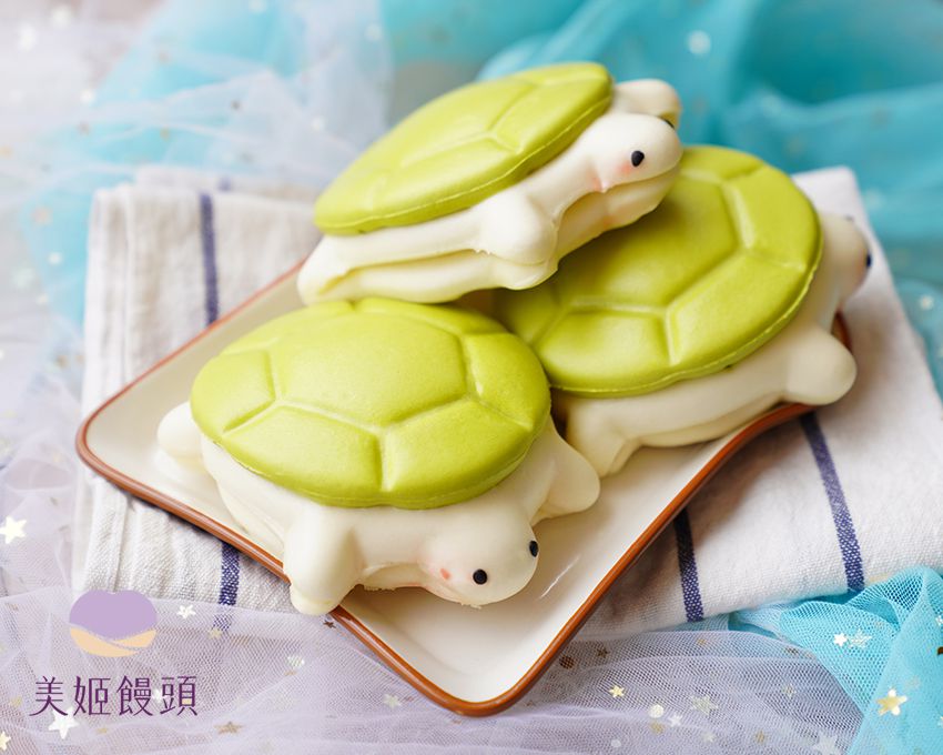 美姬饅頭 - 大海龜鮮乳造型刈包 (6入)-100g