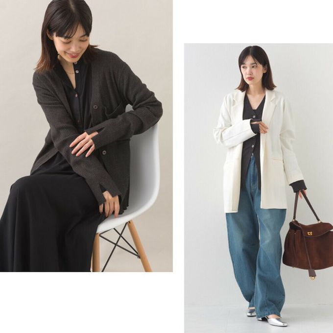 日本 OMNES - 都會感V領排扣混嫘縈針織外套-深灰