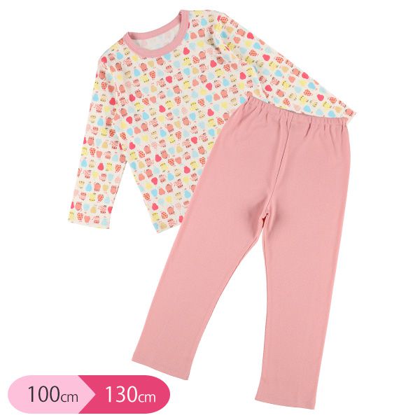 日本西松屋 - 印花長袖睡衣-窗台貓咪-杏-JNY-17480