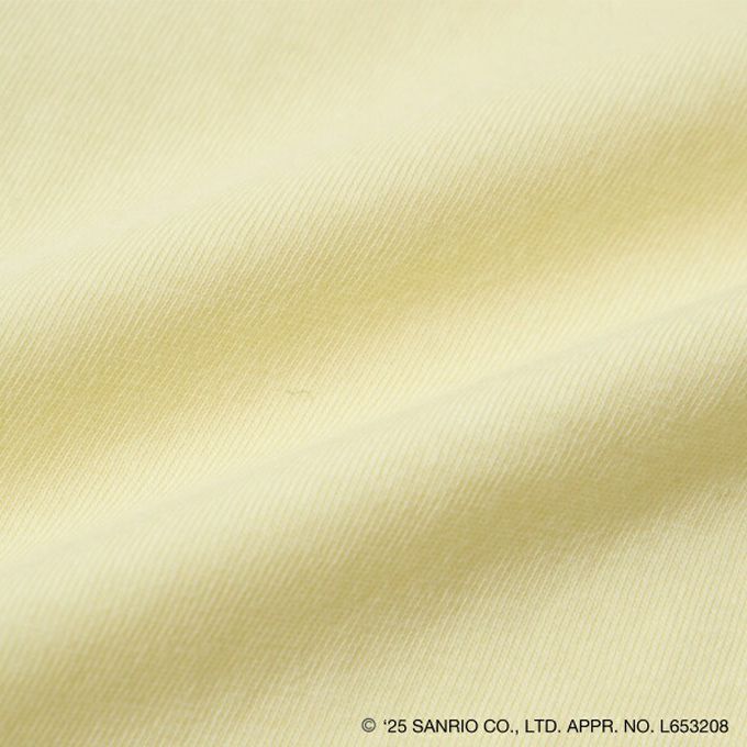 日本 Lycee mine - 閃亮印花雪紡泡泡袖上衣-卡通人物大耳狗-奶油黃