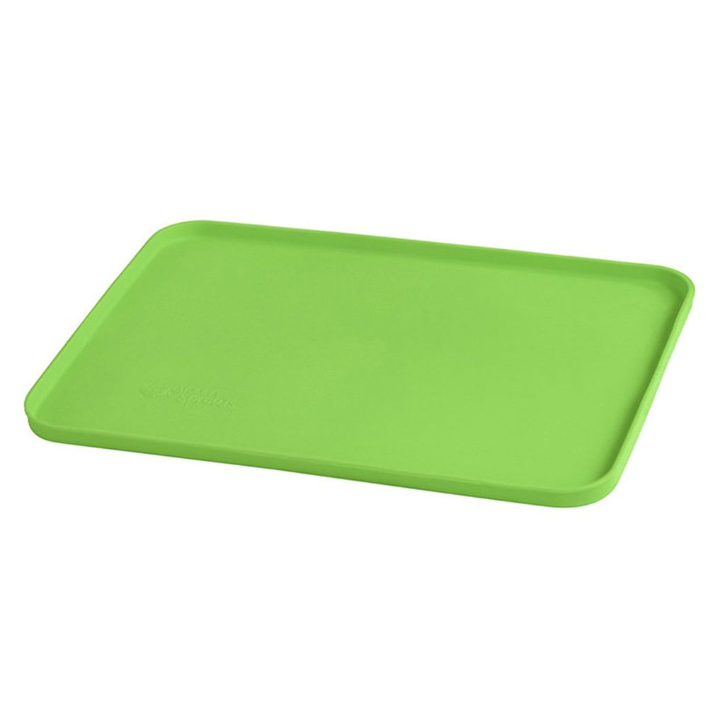 美國 green sprouts - 小綠芽寶寶學習矽膠防滑餐盤單入組-草綠