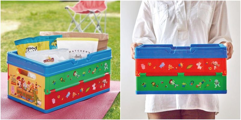 日本 SKATER 代購 - 可折疊手提收納箱(耐重10kg)-TOMIKA (約39x25.5x18.5cm)