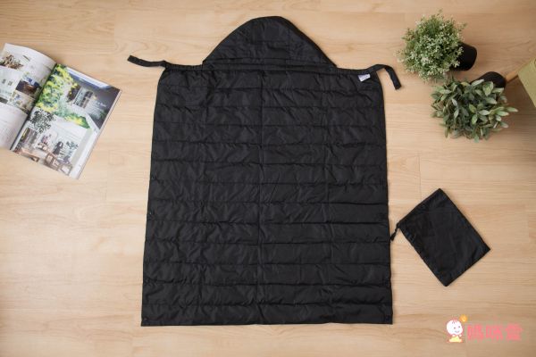 akachan honpo - 輕薄羽絨遮罩-黑色 (76×70cm)