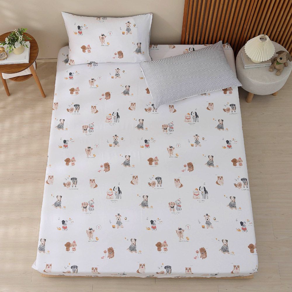 雙人床包枕套組 100%精梳棉 純棉-哈皮