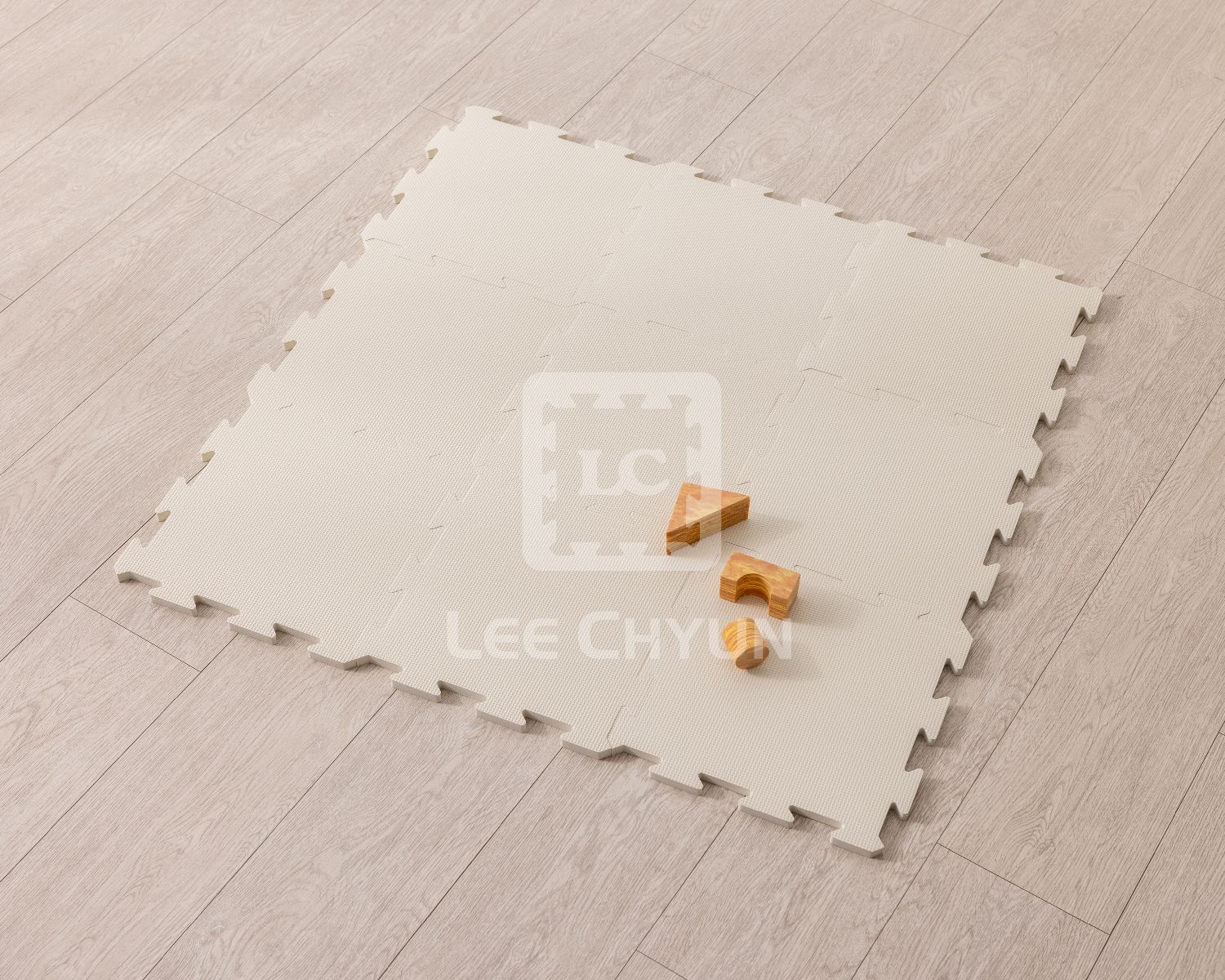 LC - EVA巧拼地墊-櫻花粉-9片