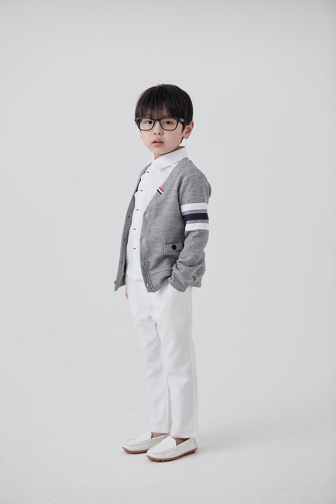 韓國 Coco Bang - 胸前品牌刺繡翻領長袖襯衫-白