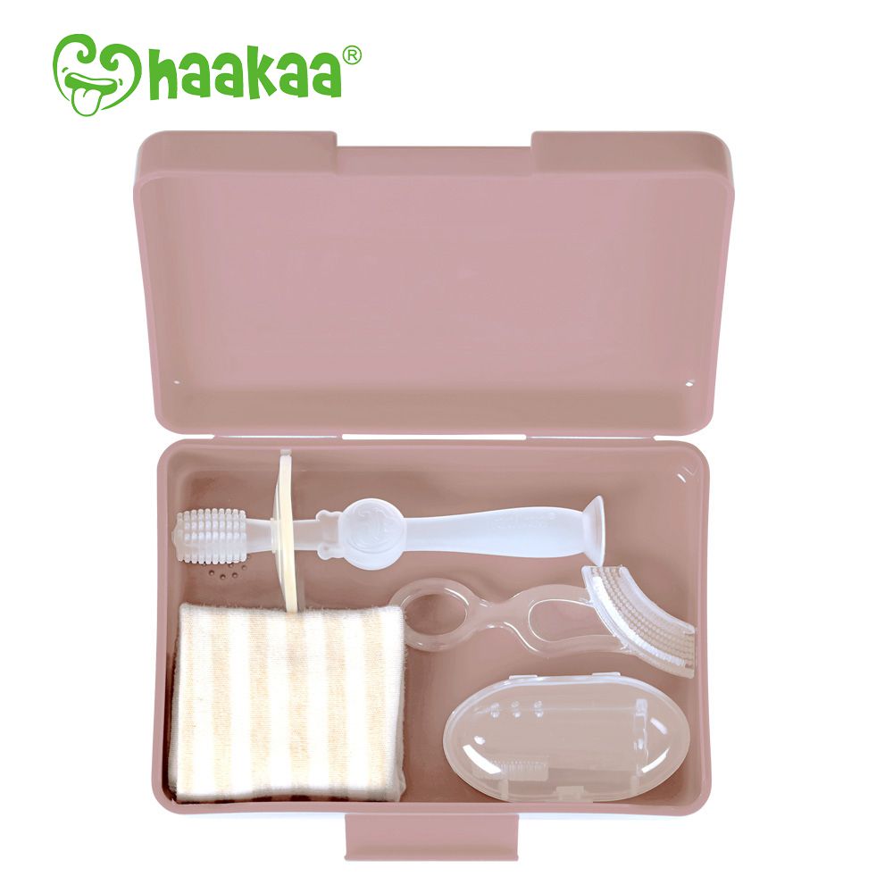 紐西蘭 HaaKaa - 嬰幼兒口腔護理套裝-粉色