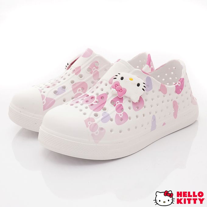 HELLO KITTY - HELLO KITTY-印花洞洞休閒便鞋-823627白(中小童段)-休閒鞋-白
