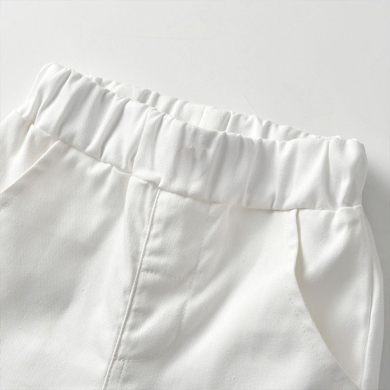 小紳士短袖襯衫套裝-大花渲染款-白+綠+深灰色