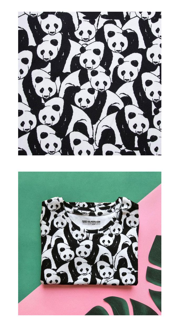 英國 SLEEP NO MORE - 100% 有機棉兒童圓領長袖上衣-熊貓 (2-4 Y)