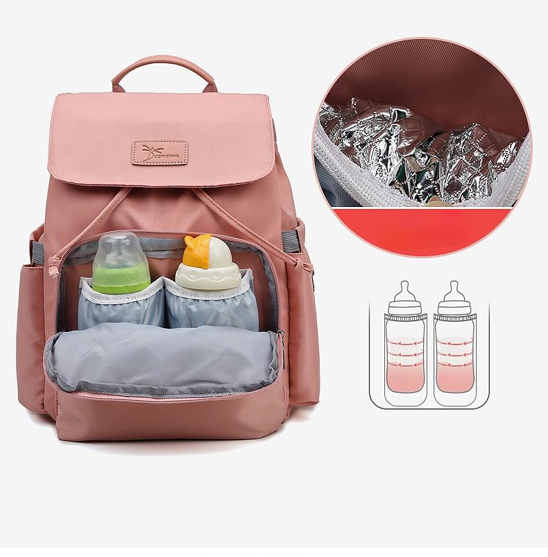 時尚多功能乾濕分離媽媽包/後背包-抽繩款-黑色 (40x34x19cm)