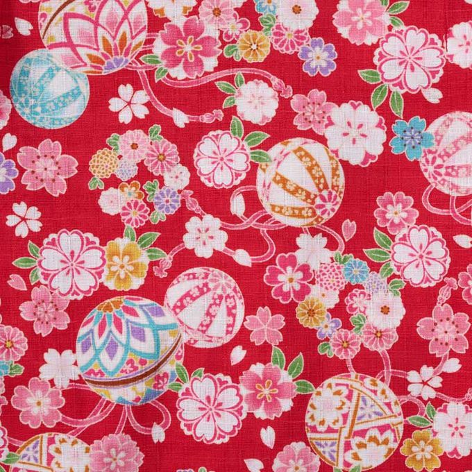 akachan honpo - 兩件式甚平-手鞠-紅色