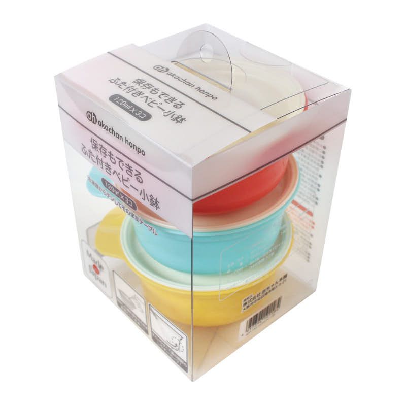 akachan honpo - 可保存附蓋嬰幼兒用小碗 (120ml(滿水時))