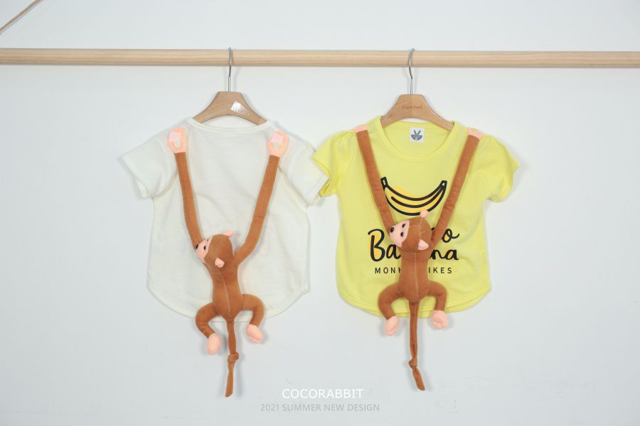 韓國 Coco Rabbit - 猴子娃娃香蕉T-黃