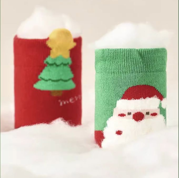 聖誕童襪 加厚毛圈保暖襪 