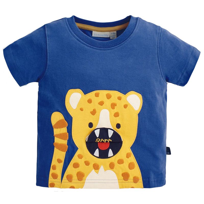 英國 JoJo Maman BeBe - 超優質嬰幼兒/兒童100％純棉短袖上衣/T-shirt/動物T-美洲豹