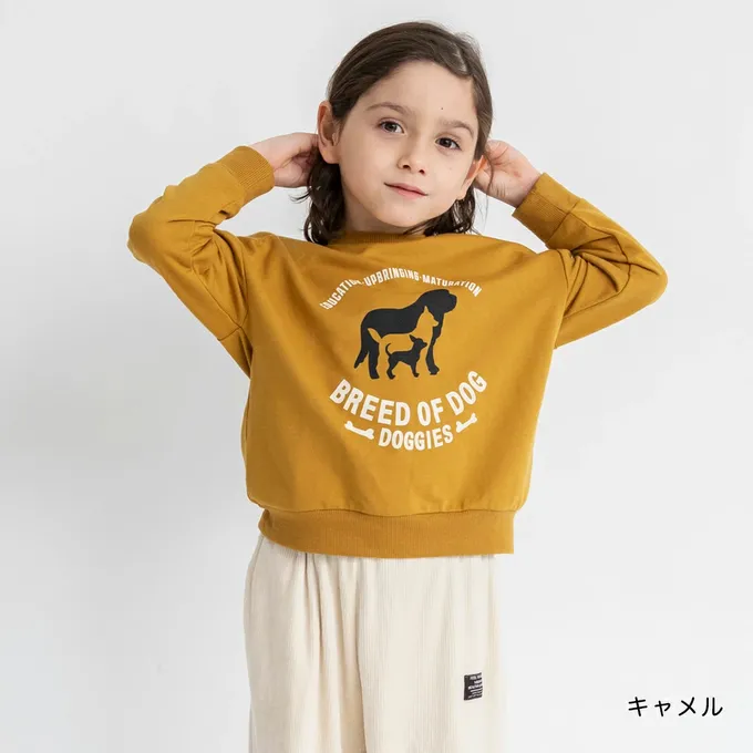 日本 BRANSHES - 百搭落肩縮口長袖上衣-獅子-白