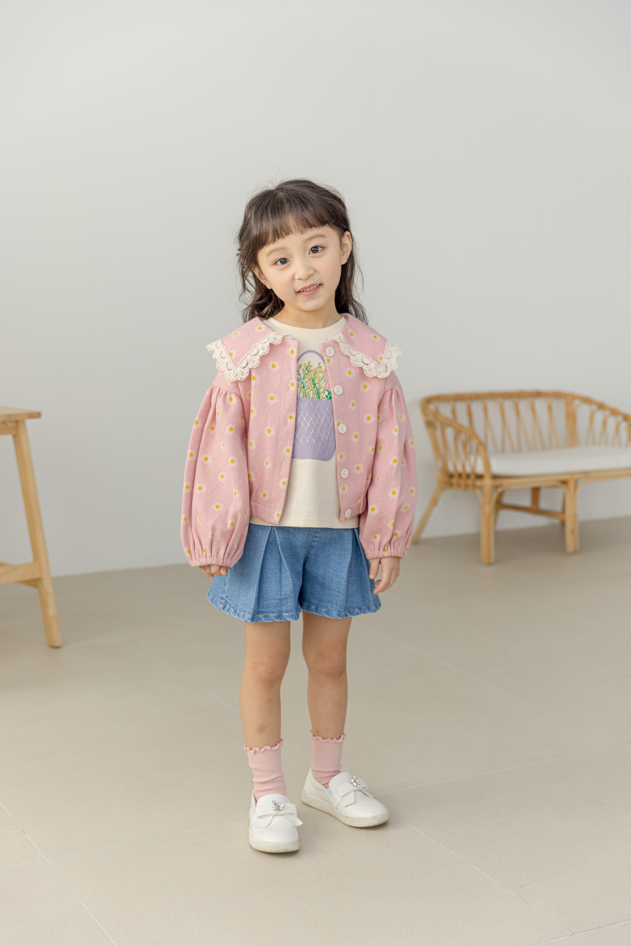 韓國 Orange Mom - 花籃薄上衣-粉紅