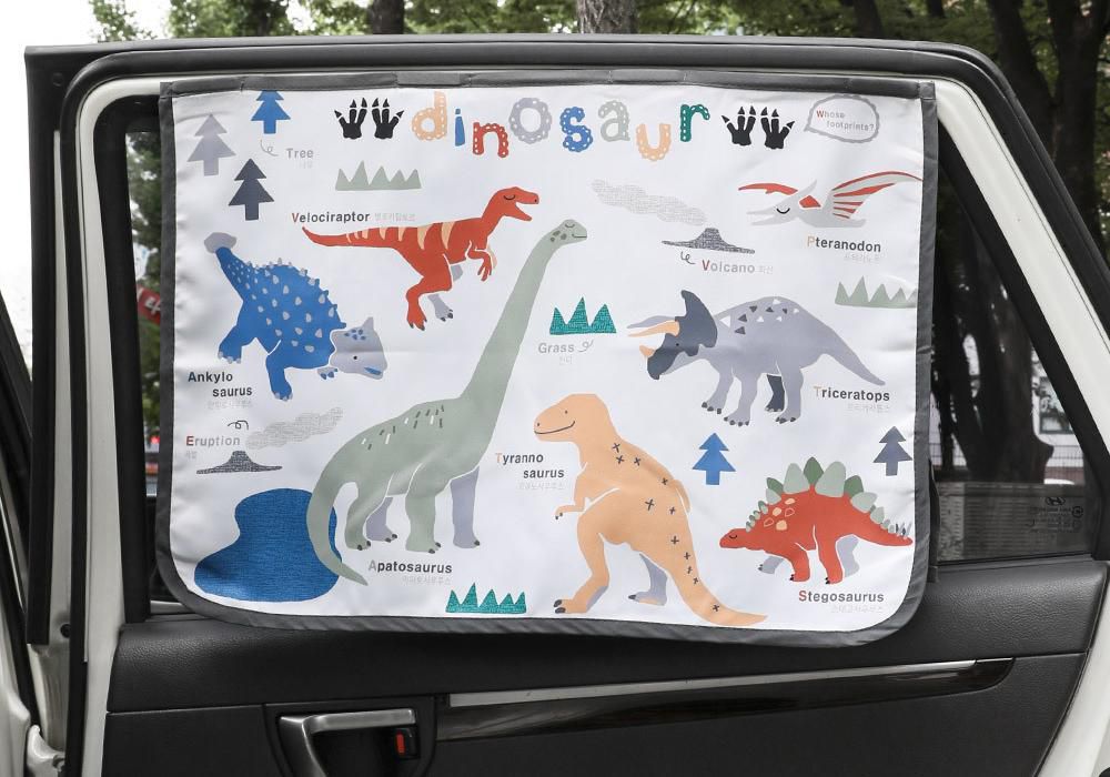 韓國 Bebe Deco - 三層遮光磁鐵遮陽窗簾-侏羅紀公園 (65*45cm)