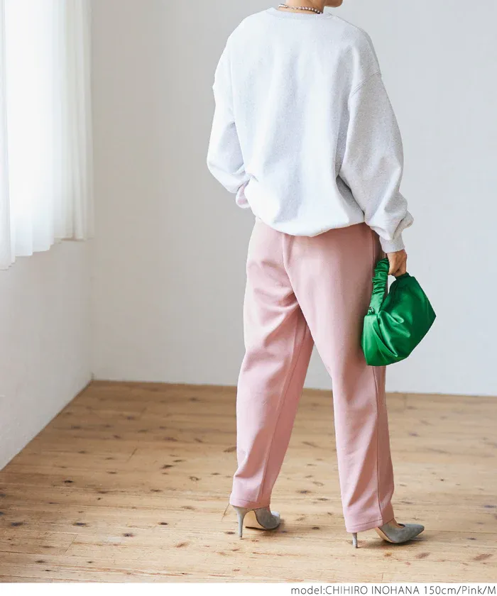 日本 COCA - 裏起毛率性休閒錐型褲-象牙白